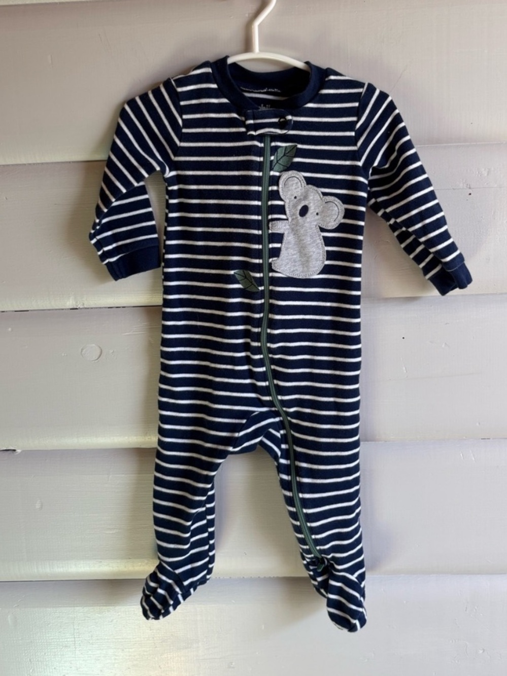 3/$25 Carters Striped Navy and White Kids One-Piece with Koala Applique